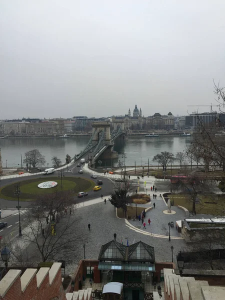 Stadslandskap Budapest Stad Vintern — Stockfoto