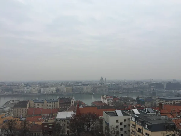 Город Будапешт Зимой — стоковое фото