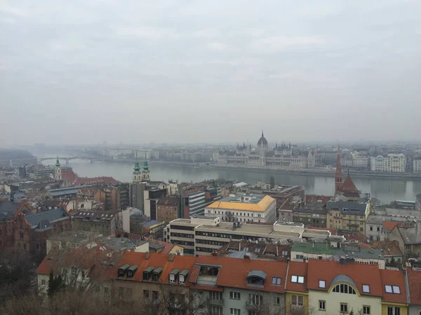 Městská Krajina Budapešti Zimě — Stock fotografie