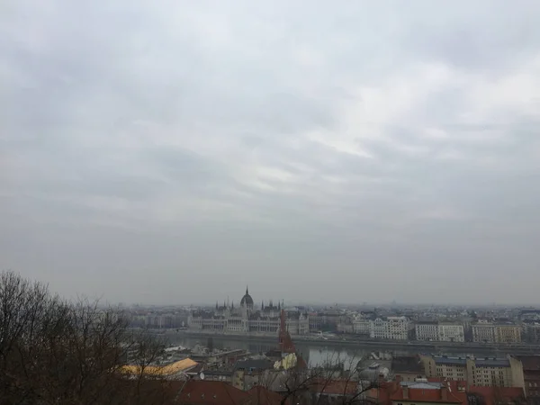 Paisagem Urbana Cidade Budapeste Inverno — Fotografia de Stock