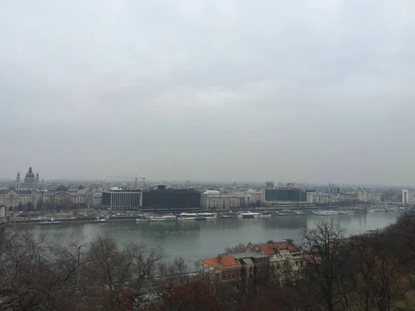 Stadslandskap Budapest Stad Vintern — Stockfoto