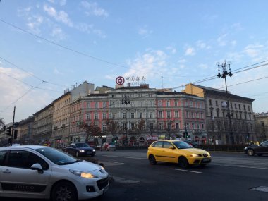 Budapeşte Macaristan 'da sokak manzarası
