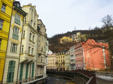 Çek Cumhuriyeti 'nin Karlovy Vary kentindeki evler