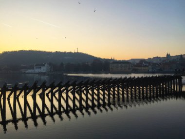 Prag Çek Cumhuriyeti 'nde Vltava Nehri