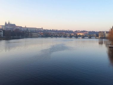 Prag Çek Cumhuriyeti 'nde Vltava Nehri