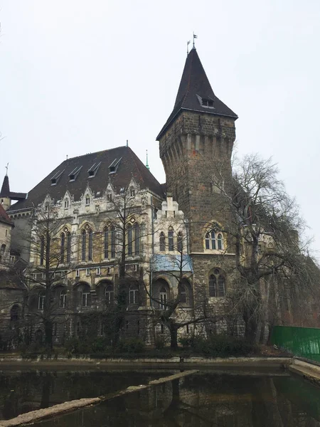 Château Vajdahunyad Dans Parc Budapest Hongrie — Photo