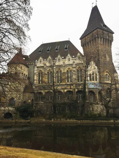 Castillo Vajdahunyad Parque Ciudad Budapest Hungría — Foto de Stock