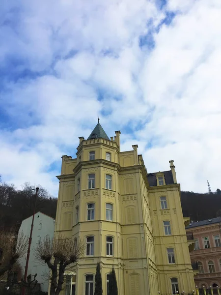 Casas Centro Cidade Karlovy Vary República Checa — Fotografia de Stock