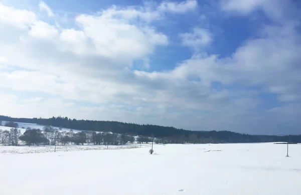 Сніговий Покрив Зимовий Пейзаж Чехії — стокове фото