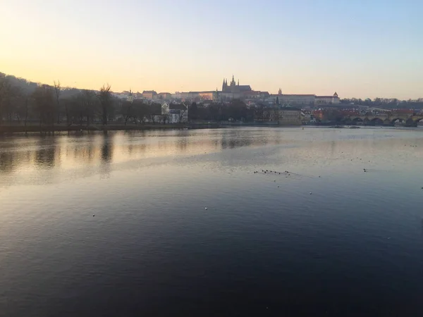Rio Vltava Praga Checa — Fotografia de Stock