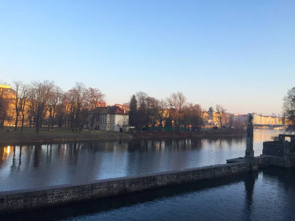 Rio Vltava Praga Checa — Fotografia de Stock