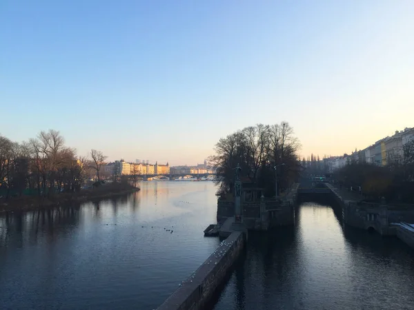 Rio Vltava Praga Checa — Fotografia de Stock