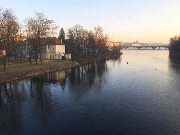 Prag Çek Cumhuriyeti Nde Vltava Nehri — Stok fotoğraf