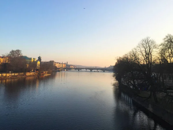 Floden Vltava Prag Tjeckiska — Stockfoto