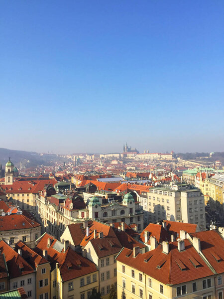Aerial city view of Prague, Czech Republic