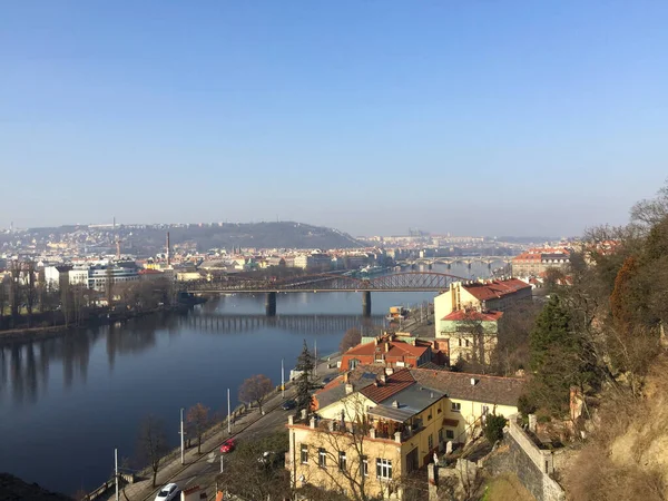 Antenni Kaupunkinäkymä Praha Tsekin Tasavalta — kuvapankkivalokuva