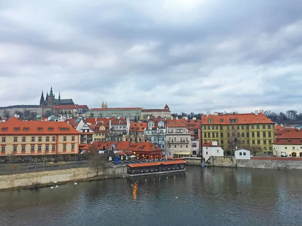 Çek Cumhuriyeti Prag Daki Vltava Nehri Charles Köprüsü Nün Şehir — Stok fotoğraf