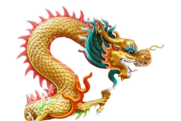 Chinesischer Stil Drachen Statue Isoliert Auf Weißem Hintergrund — Stockfoto