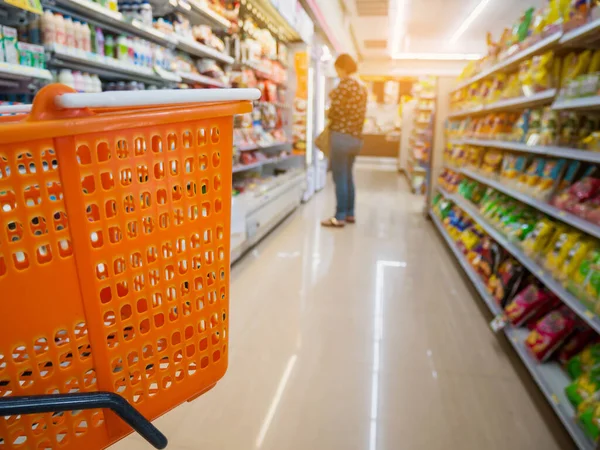 Lege Mand Winkelwagentje Supermarkt Supermarkt — Stockfoto