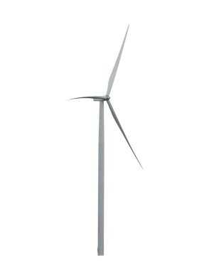 Rüzgar türbinleri beyaz arkaplanda izole edildi