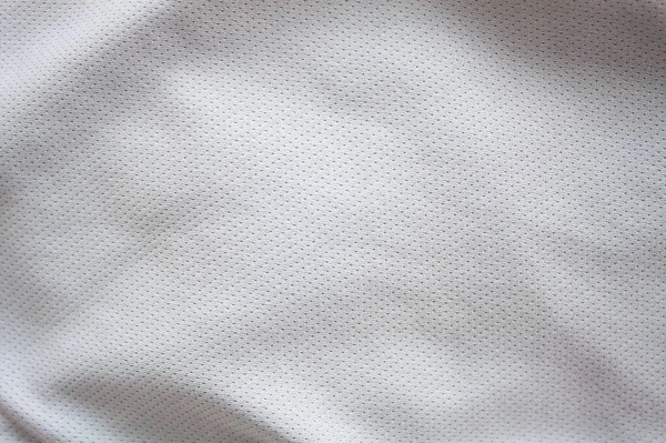 Zbliżenie Strzał Białej Teksturowanej Koszulki Piłkarskiej — Zdjęcie stockowe
