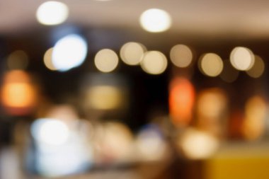 Soyut kahve dükkanı arka planı Bokeh ile bulanıklaştırılmış