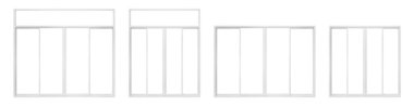 Beyaz arkaplanda gerçek ev penceresi çerçeve seti koleksiyonu izole