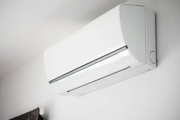 Airconditioner Witte Muur Kamer Interieur Achtergrond — Stockfoto