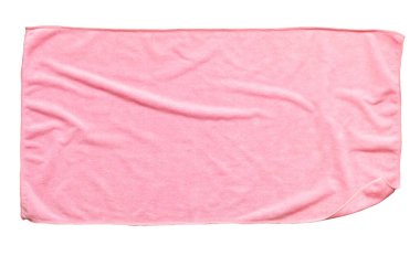 Pembe plaj havlusu izole edilmiş beyaz arka plan