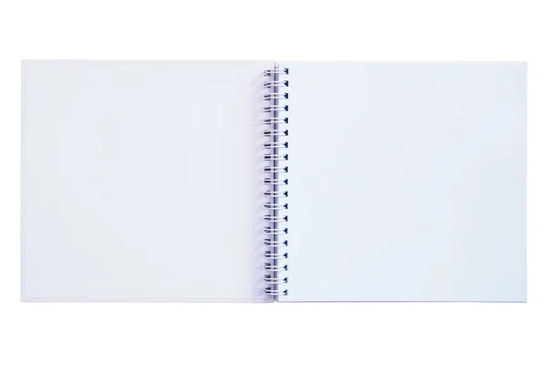 Offenes Notizbuch Isoliert Auf Weißem Hintergrund Mit Clipping Pfad — Stockfoto
