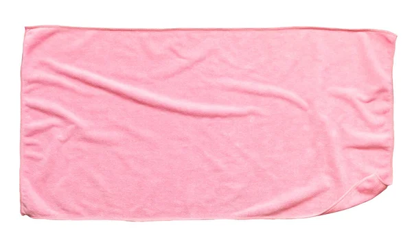 ピンクのビーチタオル隔離された白い背景 — ストック写真