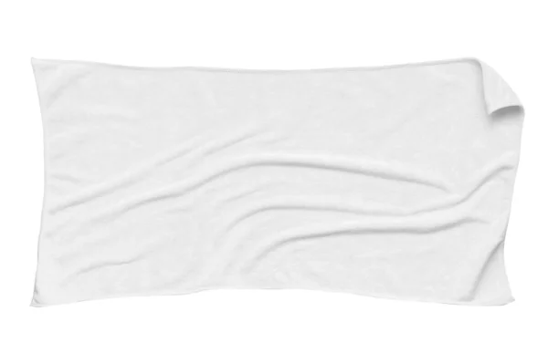 白色海滩浴巾白色背景 — 图库照片