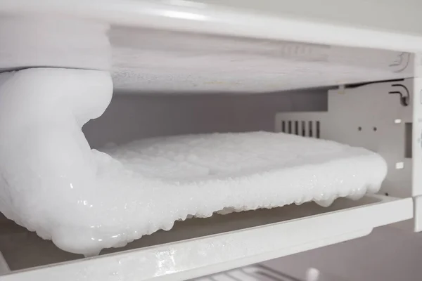 Congelado Acumulación Hielo Congelador Del Refrigerador —  Fotos de Stock
