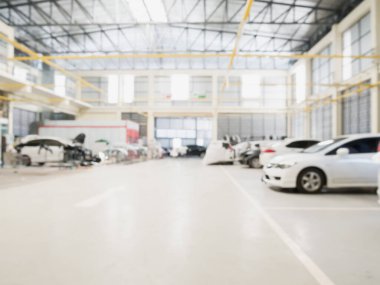 Araç tamir merkezi içi bulanık arkaplan