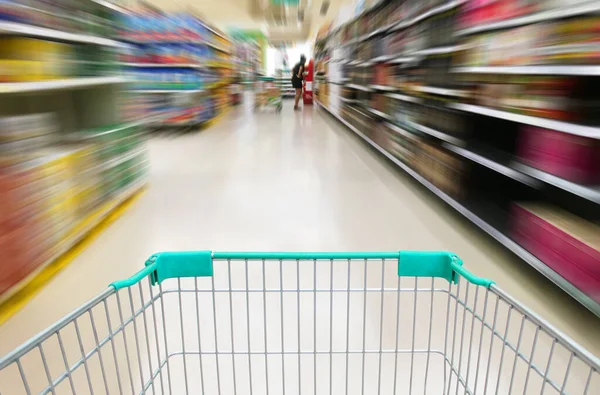 Compras Supermercado Con Carro — Foto de Stock