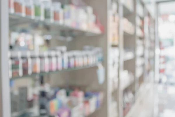 Farmacia Desenfoque Fondo Con Medicina Los Estantes —  Fotos de Stock