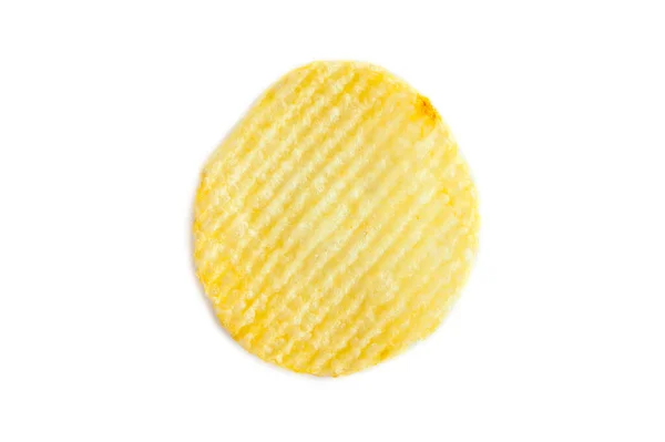 Potatis Chip Vit Bakgrund Närbild — Stockfoto