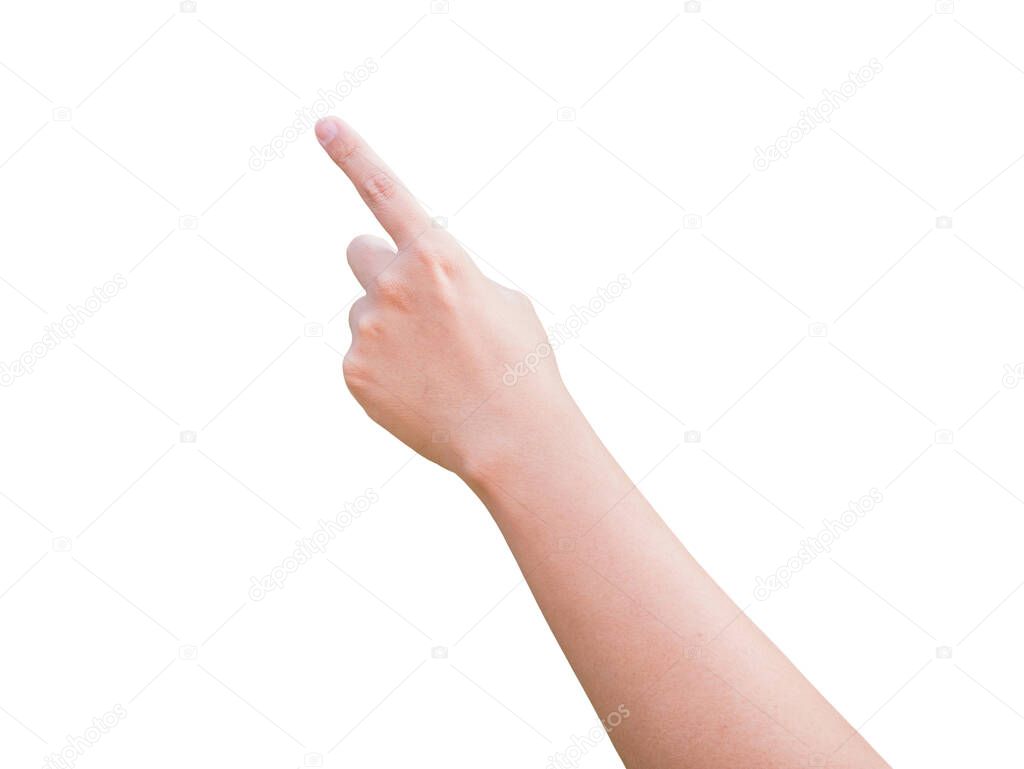 finger point isolated white background