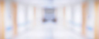 Hastane koridorunun soyut bulanıklığı, tıbbi geçmişi yok.