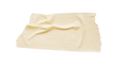 Sarı yapıştırıcı bant beyaz arkaplanda izole edilmiş.