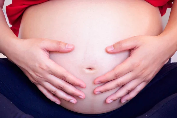 Zwangere Vrouw Buik Close — Stockfoto