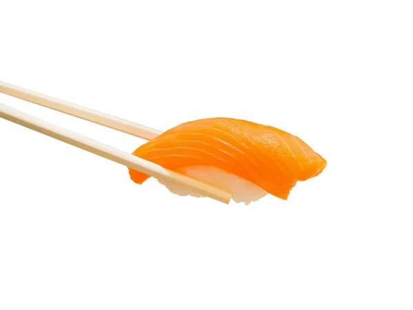 Salmão Sushi Nigiri Isolado Sobre Fundo Branco — Fotografia de Stock