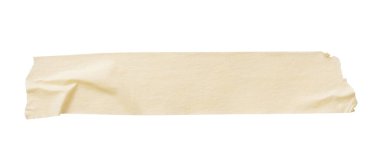 Sarı yapıştırıcı bant beyaz arkaplanda izole edilmiş.