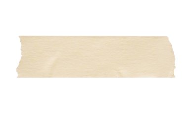 Sarı yapıştırıcı bant beyaz arkaplanda izole edilmiş.