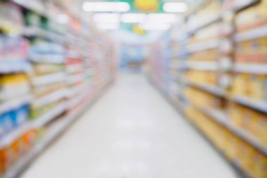 Soyut süpermarket rafları bulanık arkaplan