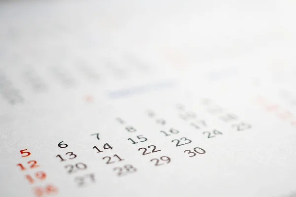Zavřít Kalendář Stránky Data Abstraktní Rozmazané Pozadí Obchodní Plánování Schůzka — Stock fotografie