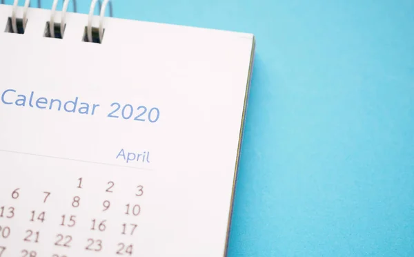 2020 Page Close Blue Background Business Planning Meeting Concept — 스톡 사진