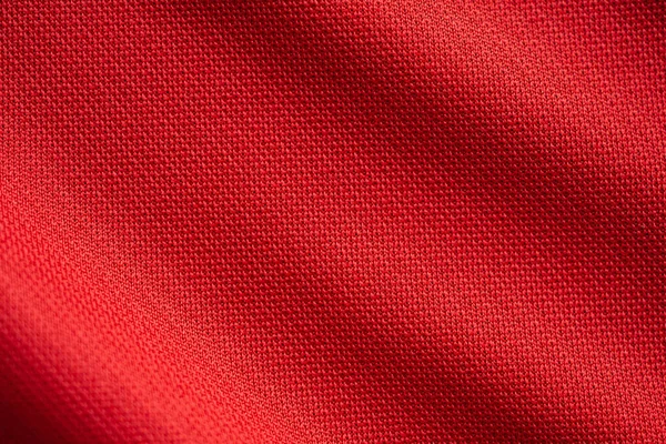 Red Sports Clothing Fabric Football Jersey Texture Close — Stock Photo, Image