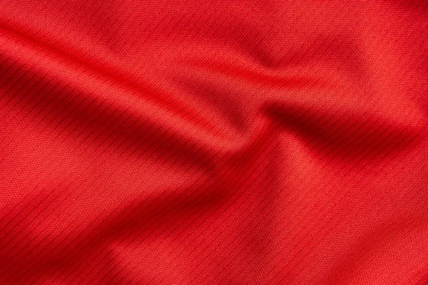 Червоний Спортивний Одяг Тканина Футбольна Майка Текстура Крупним Планом — стокове фото