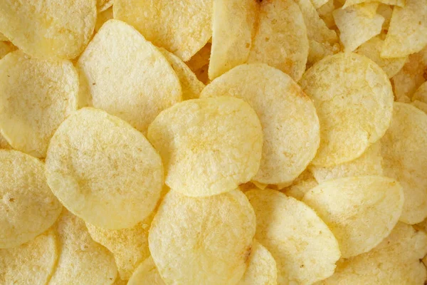 Ropogós Chips Snack Textúra Háttér Felülnézet — Stock Fotó